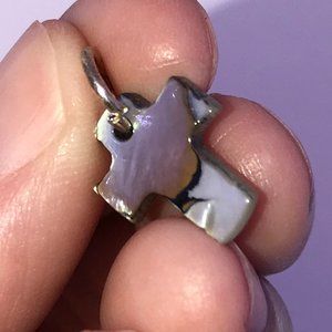Small Gray Shell Cross Charms